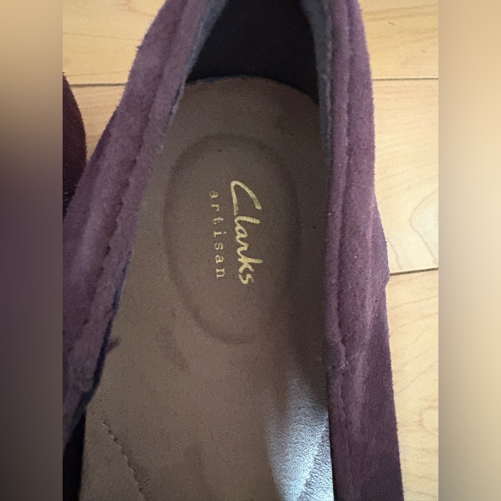 Clarks Artisan Plum Suede Loafers - Picture 2 of 5